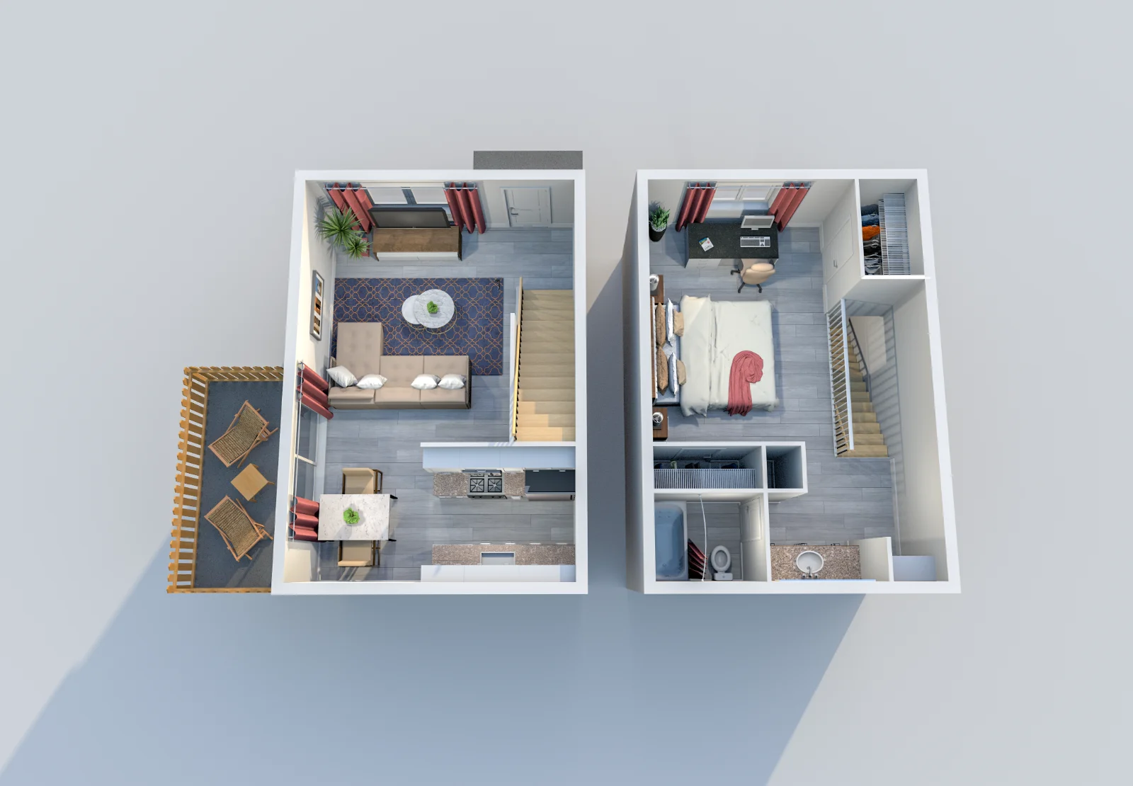 Lakeside Forest — floor plan, Plan C · 1 bed · 1 bath · 768 sq ft